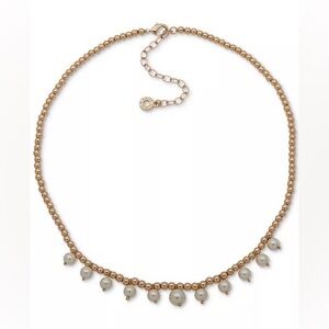 ANNE KLEIN
Gold-Tone Imitation Pearl Beaded Statement Necklace,16" + 3" extender